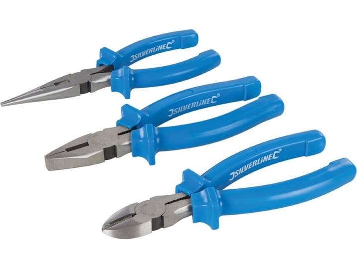 Silverline Tangen set - 3-delig - geharde kaken - antislip handvat - 160 mm
