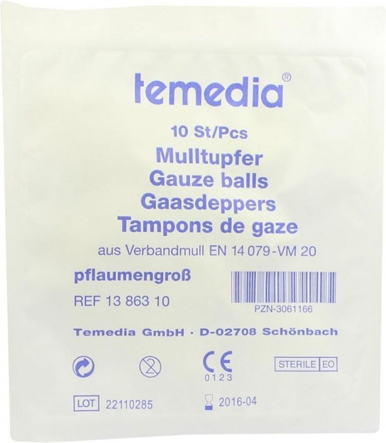 Mulltupfer pflaumengross steril 10stk