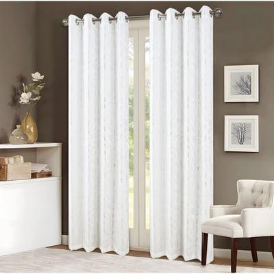 RT Designer Collection Bexley Foil Print Leaves Window Curtain