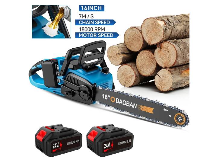 Tronçonneuse électrique sans fil 3500W, 16 pouces, outil de travail du bois, outil de coupe portatif pour jardin, compatible avec la batterie Makita