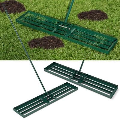Costway Lawn Leveling Rake 46 x 10 Inch Heavy Duty Lawn Level Tool for Soil-Green