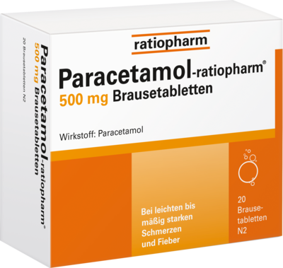 ratiopharm GmbH PARACETAMOL-ratiopharm 500 mg Brausetabletten 20 St 08704083
