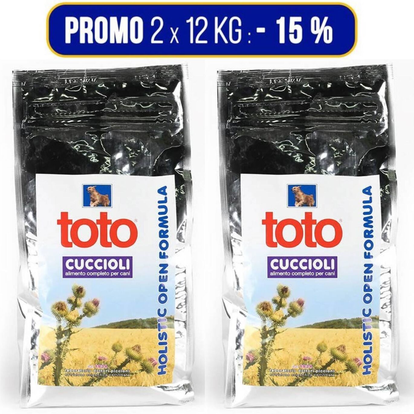 Toto PROMO 2 x 12 Kg Holistic Cuccioli (€ 71,20 A SACCO)