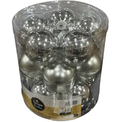 Weihnachtskugeln Glaskugeln Christbaumkugeln Echtglas Silber 15 Stk Ø 5,7 cm