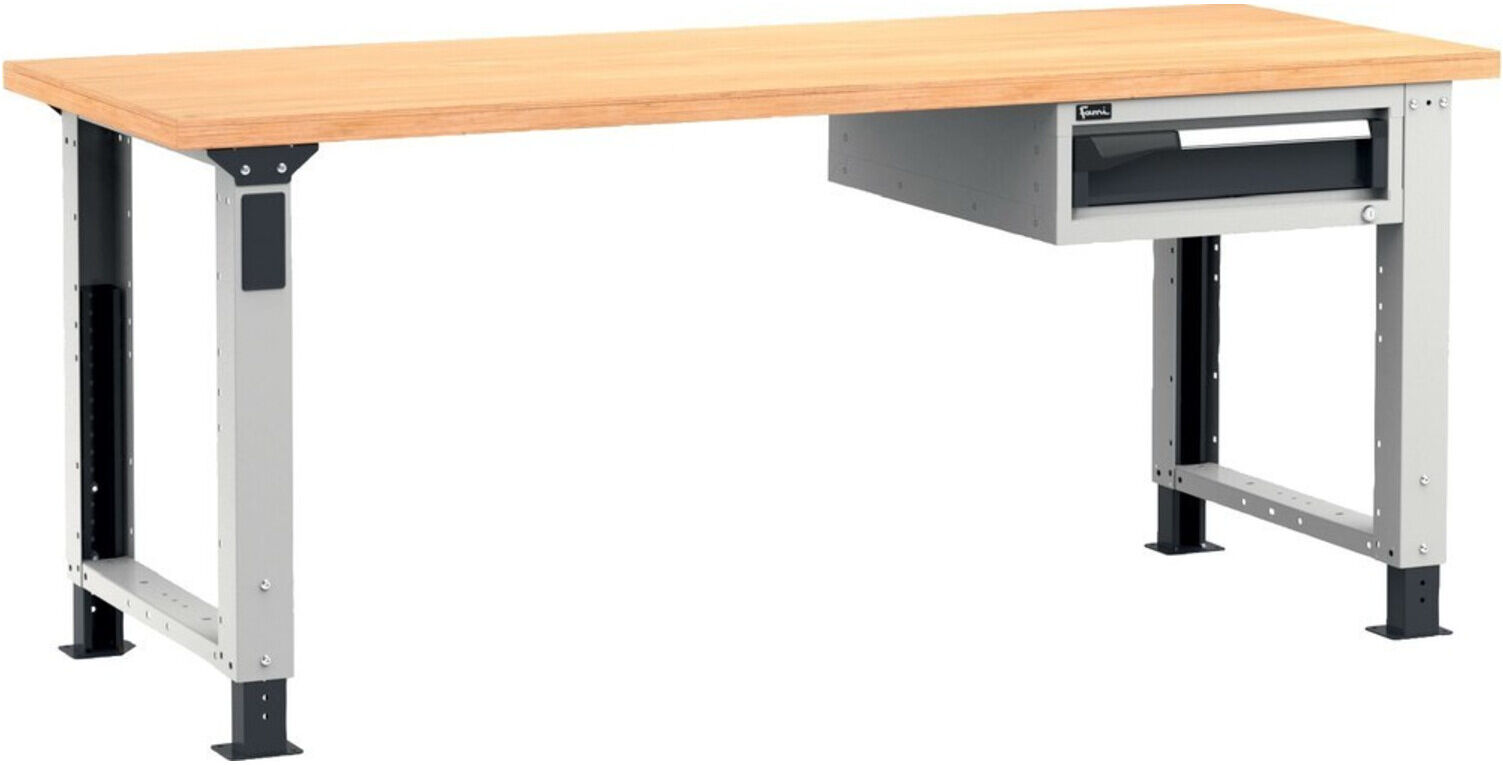 FAMI Werkbank Multiplexplatte Höhenverstellbar B2000 T750 RAL7035 RAL7016 ; FAMI S.R.L. (MASTERWR2009)