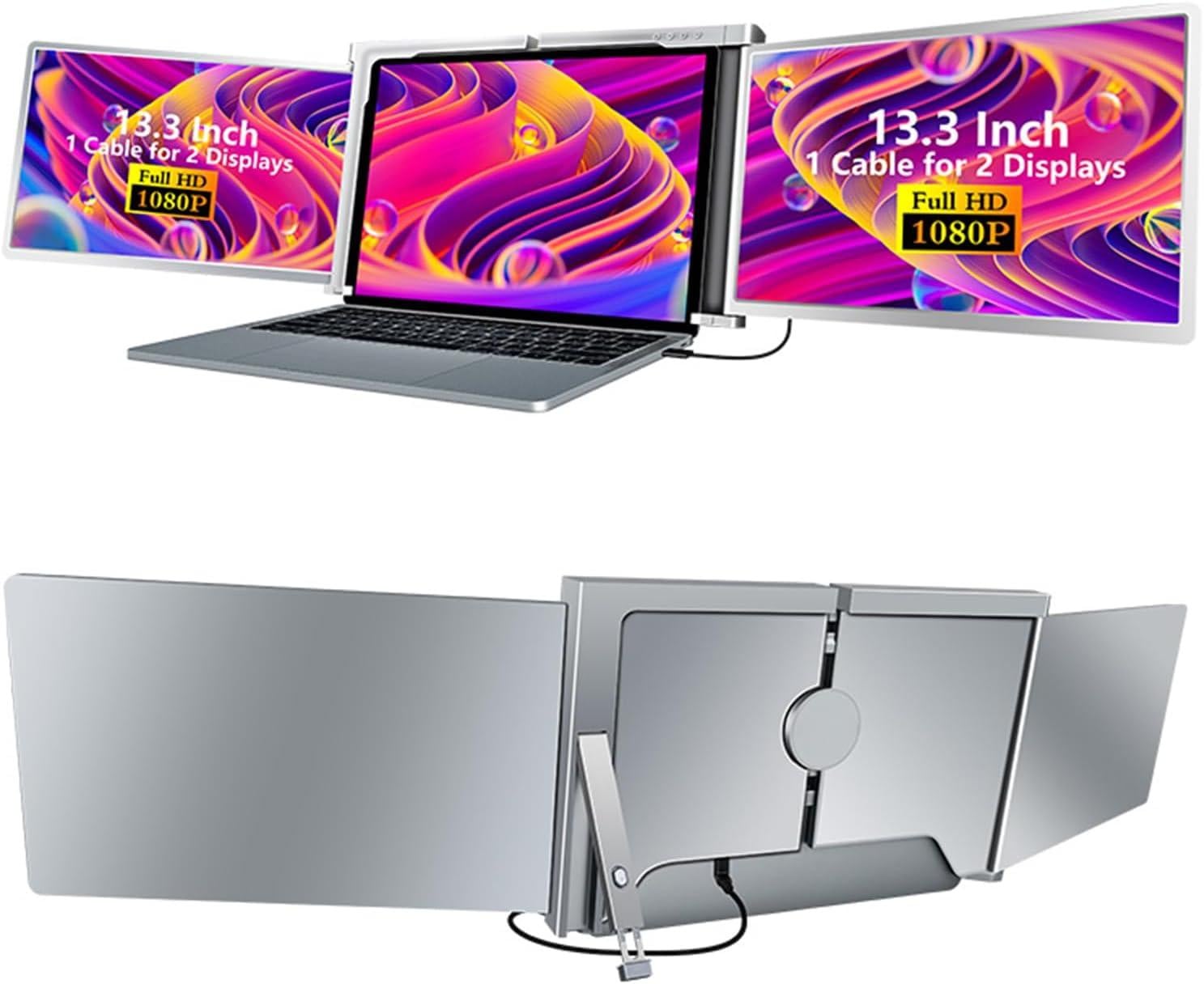 Selius Drievoudige Draagbare Monitor - Monitor Extender voor Laptop Scherm Uitbreiding