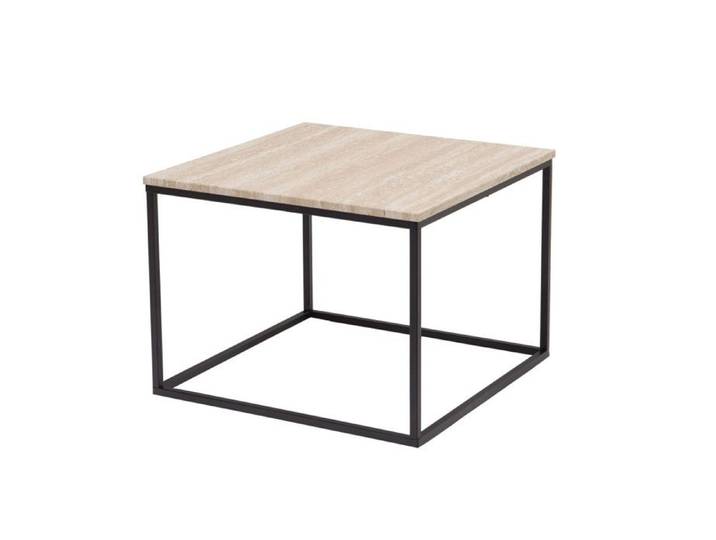 Table basse carrée effet travertin 60 x 60 cm - Amadeus