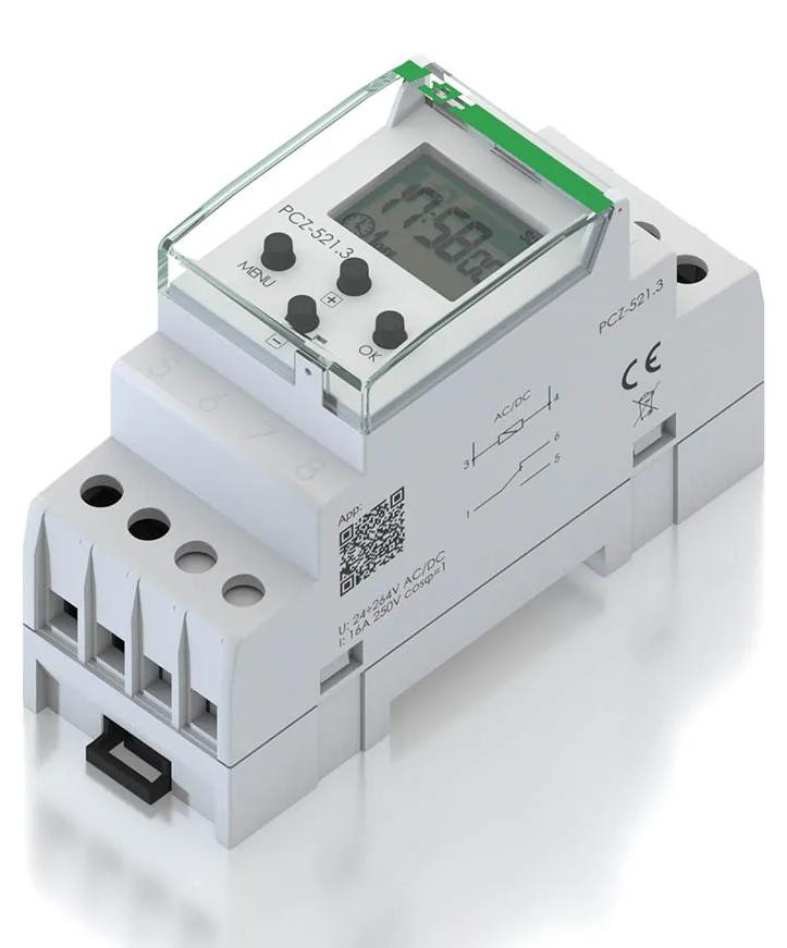 F&F PCZ-521.4 Programmeurschakelaar, 1 kanaal, wekelijks, NFC, 16A, 1P, 2M, 24-264V AC/DC
