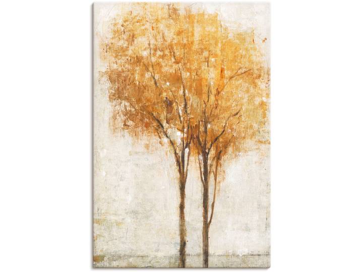 Leinwandbild ARTLAND Fallende Blätter II , beige (farbe bild(er): naturfarben), B:40cm H:60cm, Bilder, Leinwandbild, auf Holzrahmen gespannt