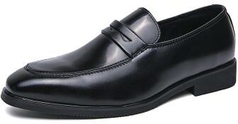 LightInthebox Men's Classic Penny Loafers with Sleek Design, Elegant Slip On Dress Shoes for Stylish Gentlemen, Perfect for Business Meetings, Office Wear and Formal Occasions