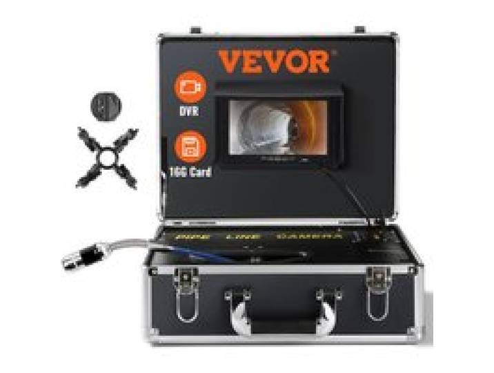 VEVOR Caméra Inspection Canalisation 30 m Endoscope d'Écran 17,8 cm avec Enregistreur Dvr Étanche IP68 12 Led Réglables Carte Sd 16 Go pour Conduit