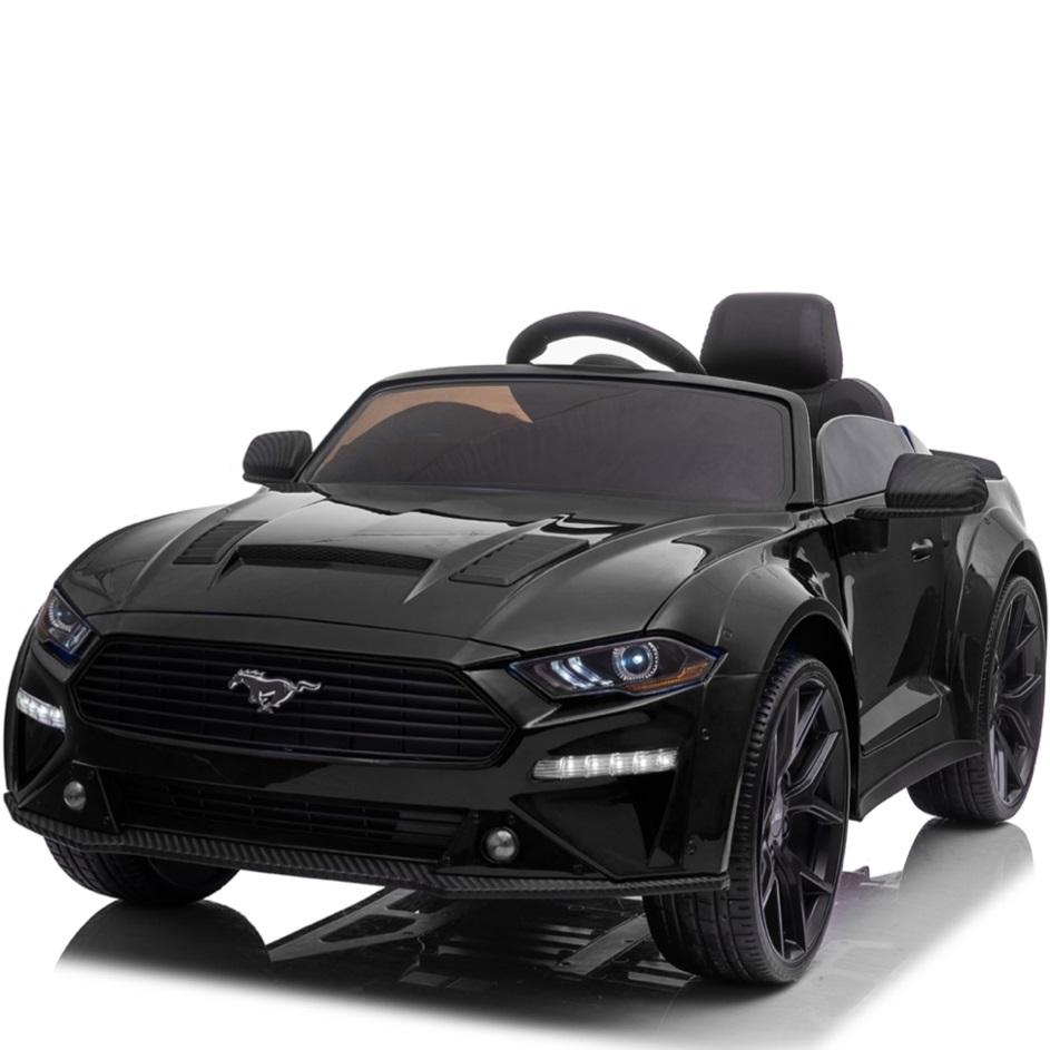 FINOOS Kinder Elektroauto Ford Mustang GT-500 24V kinderauto mit 2,4GHz Fernbedienung 2-5 Jahre Schwarz lackiert