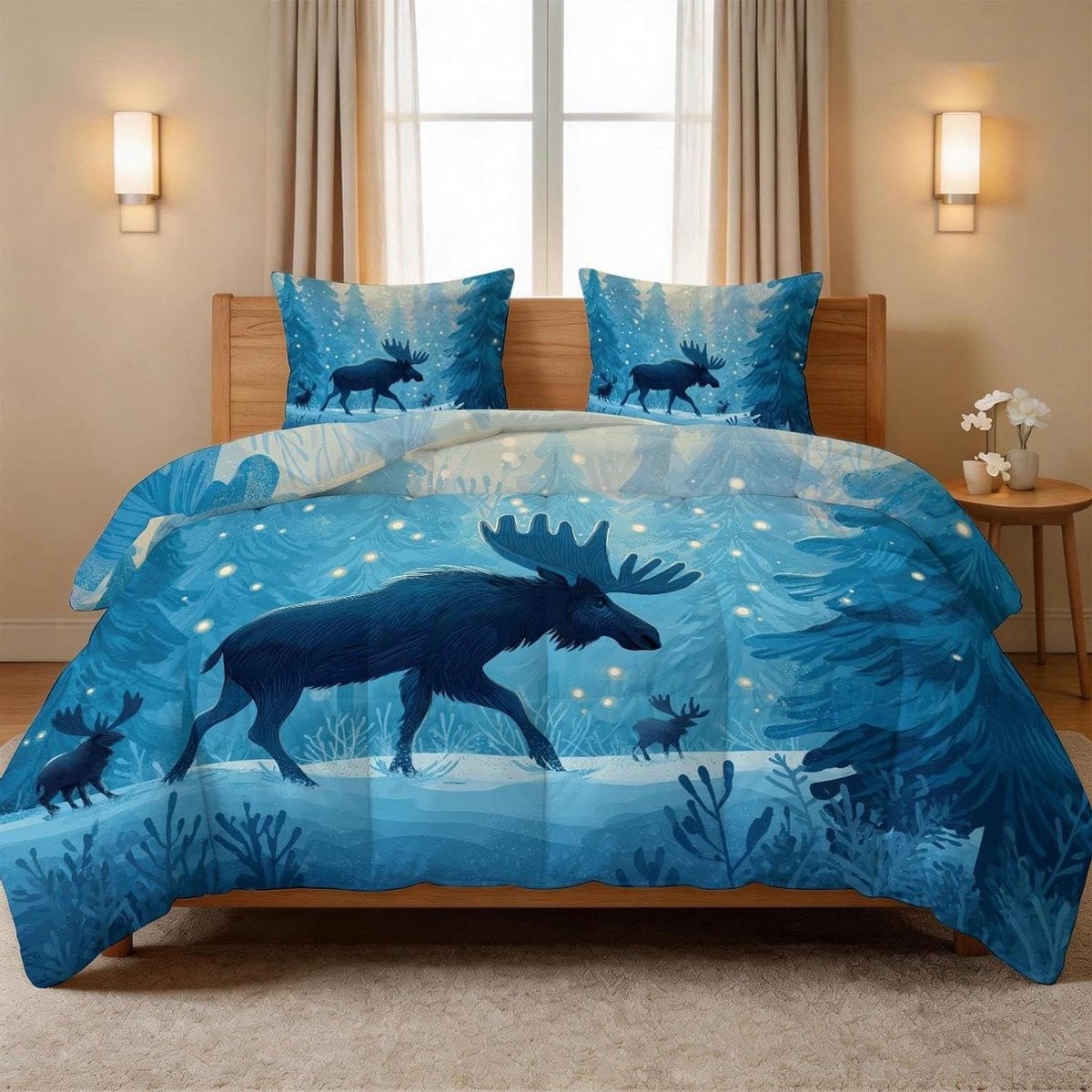 Omkeerbaar Dekbedovertrek Fantasy Forest - Blauw - 200 x 200 cm
