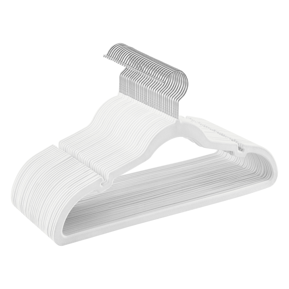 SONGMICS Kleiderbügel Samt 30 Stück weiß CRF029W03