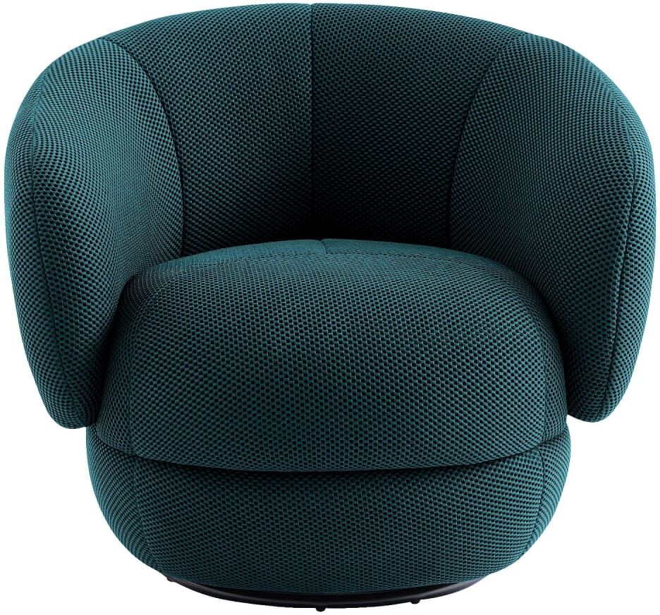 Habitat Fauteuil pivotant en tissu 3d - bleu canard Bleu 86x74x79cm