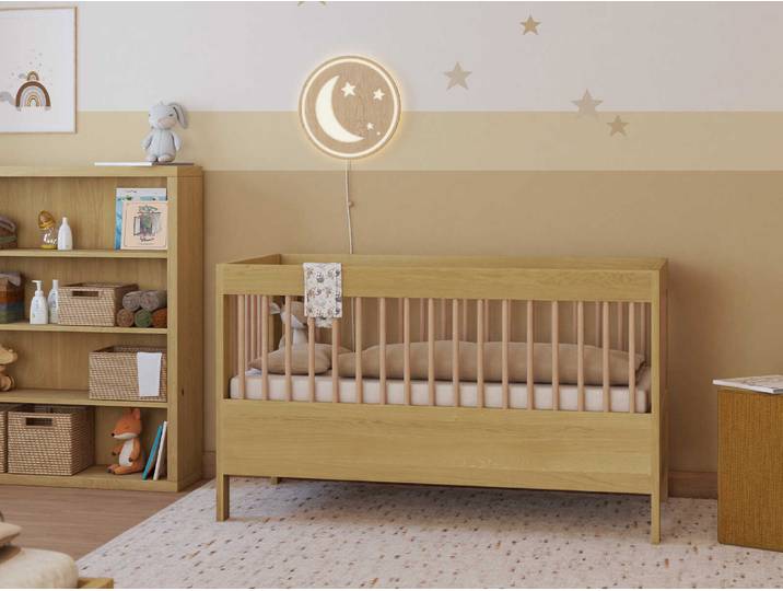 Gitterbett „Paula“ aus Eiche Hell 60 x 120 cm Massivholz Eiche Hell