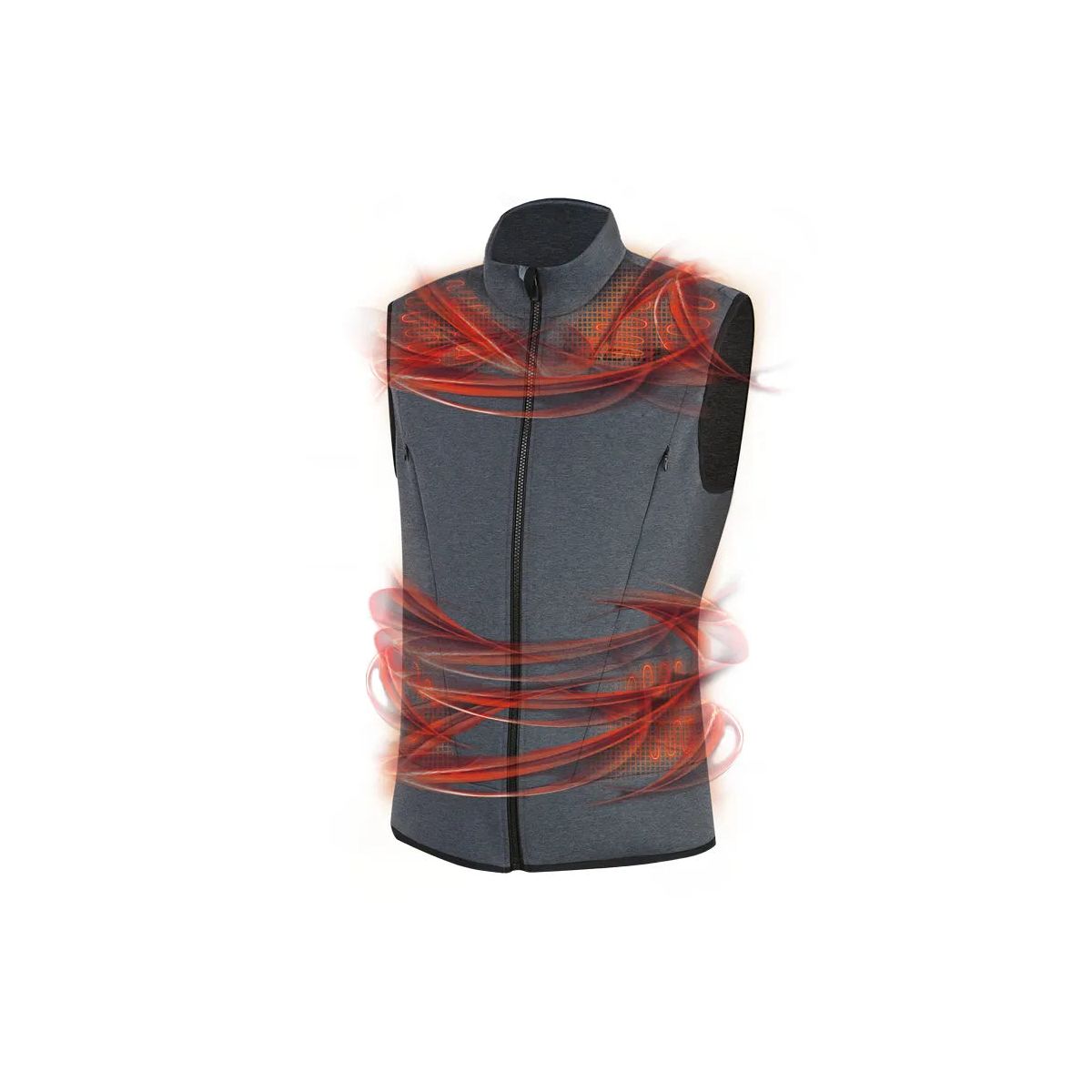 Lenz Heat Vest 2.0 Men + Pair of Heat Pads schwarz/grau melange S 1940-S