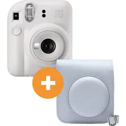 FUJIFILM INSTAX mini 12 Travel Set Sofortbildkamera, Clay White