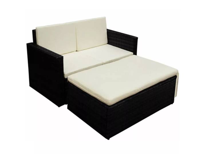 VidaXL - Garten sofagarnitur poly-rattan, One Size, Schwarz