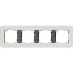 Gira E3 Abdeckrahmen 4-fach, Hellgrau Soft-Touch / Anthrazit