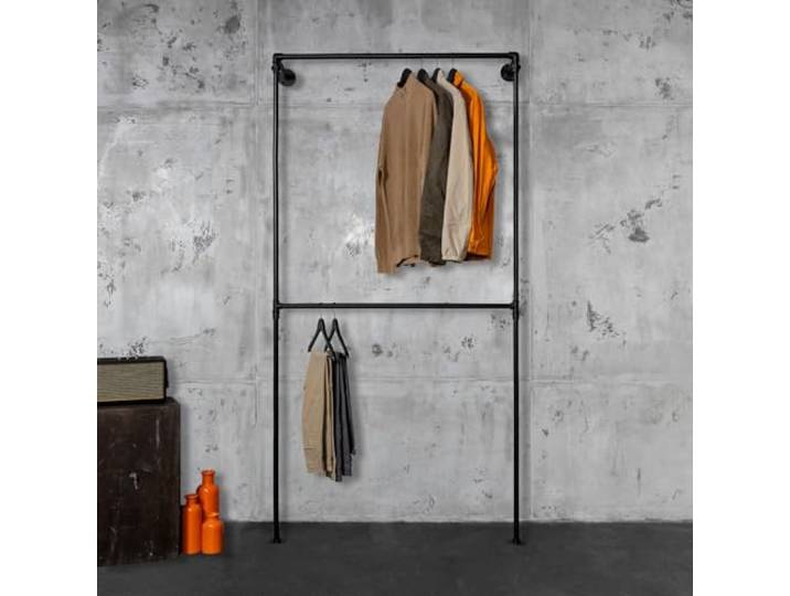 RSR Hangers Kleiderstange Kleiderstangensystem Lea Schwerlast höhenverstellbar Industrial Garderobe Loft Design begehbarer Kleiderschrank Kleiderständer Wandmontage Schwarz Breite 70 cm