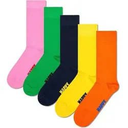 HAPPY SOCKS Happy Socks Unisex Socken, 5er Pack - Everyday Crew 5-Pack, Motivsocken, Baumwoll-Mix, Größe 41-46 in Bunt Bunt