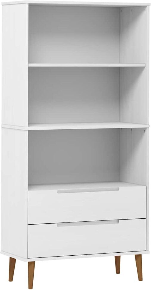 vidaXL Bibliothèque MOLDE Blanc 85x35x170,5 cm Bois massif de pin