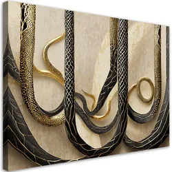 WANDBILD schlangenhaut gold textur