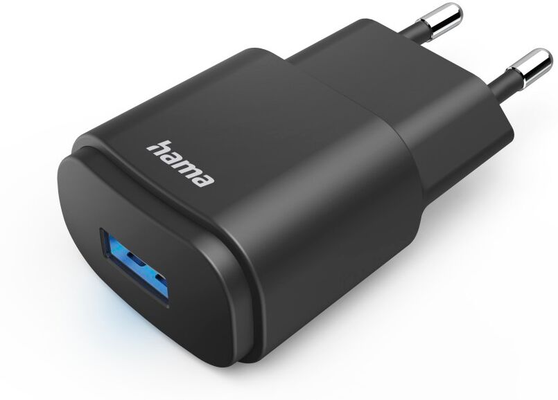 USB-Ladegerät HAMA "USB Ladegerät, USB A Netzteil, Universaladapter, LED Anzeige, 6 W", schwarz, Ladegeräte, USB-Ladegerät