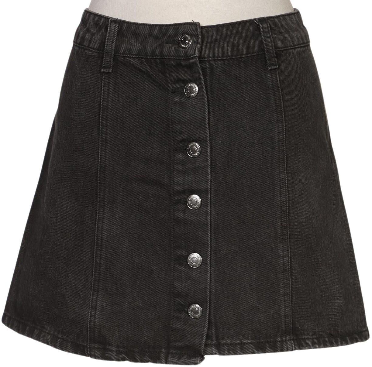 Forever 21 Damen Rock, Grau, Gr. W24, Baumwolle - Second Hand