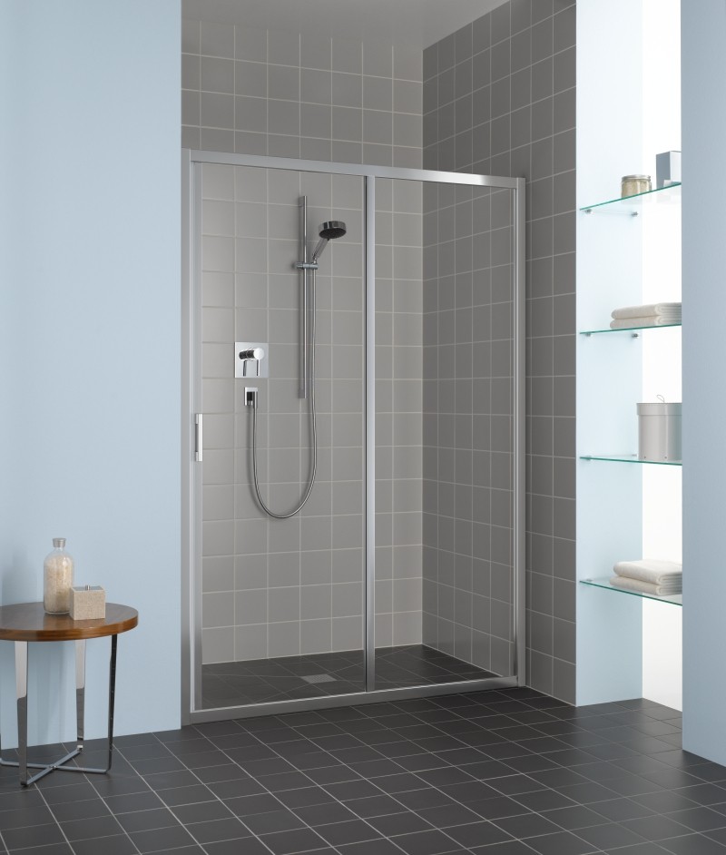 Kermi Gleittür Liga G2R 1150x1850, silber mattglanz ESG klar LIG2R115181AK