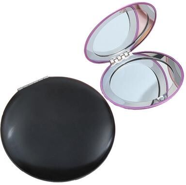 Inspired Deals Portable Compact Makeup Mirror Double Sided Folding Pocket Travel Mirror With 2X Magnification black