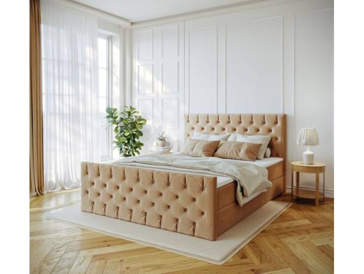 Imebel Boxspringbett 140x200 mit Bettkasten – Bett mit Matratze und Bettkasten – Schlafzimmerbett mit Topper – Bequemes und Elegantes Einzelbett für das Schlafzimmer