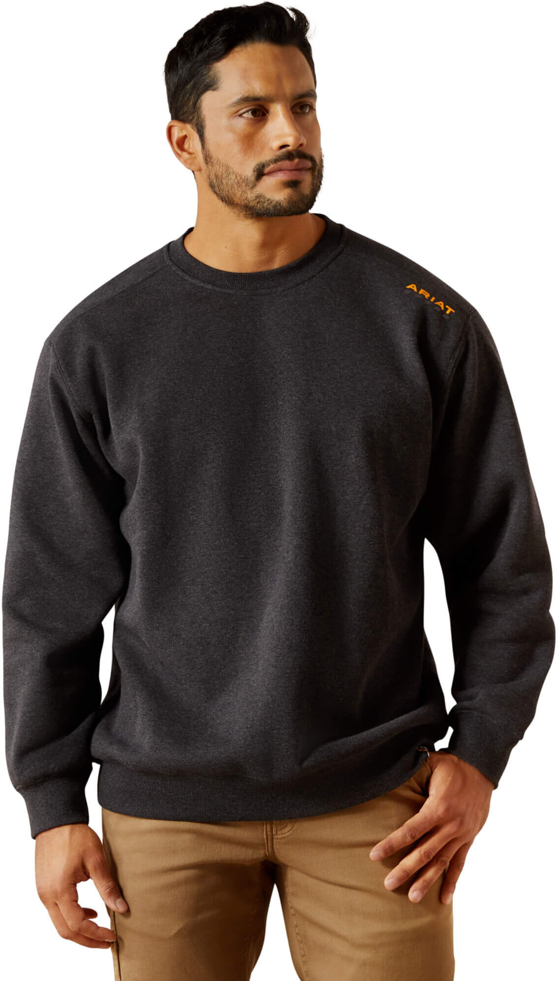 Men's Rebar Lightweight Sweatshirt in Charcoal Heather, Size: XS by Ariat