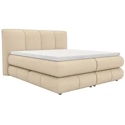 Boxbett Alberto 160 x 200 cm Stoff Beige