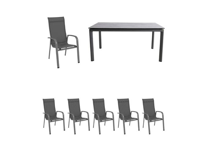 Royal Garden Alutapo/Widoo Gartenmöbel-Set Iron Grey 7tlg.