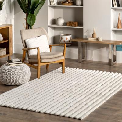 Nuloom Kai SuperiorWash Stripe Faux Rabbit Machine Washable Area Rug