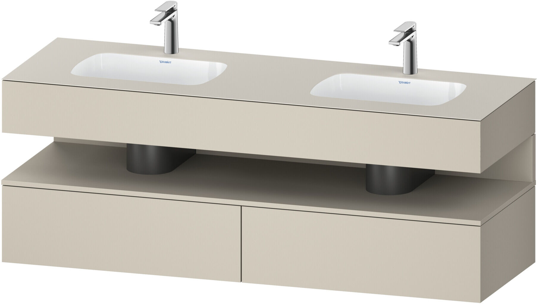 Duravit Einbauwaschtisch-Möbel-Set Qatego 160x55x60cm, Konsolen-Waschtischunterbau, Tau supermatt (QA4797083830000)