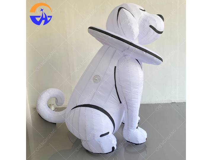 Modèle de chiot/chien gonflable blanc personnalisé, accessoire de décoration pour les centres commerciaux en plein air et les événements publicitaires