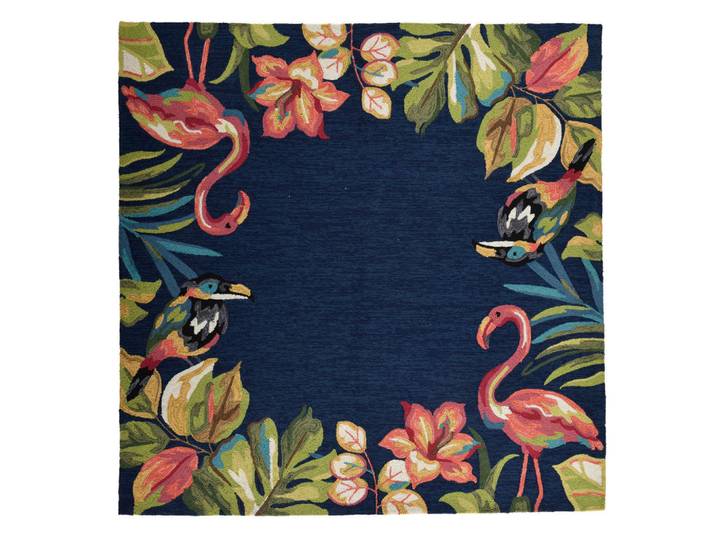 Gino Falcone Outdoorteppich Rosetta 180x180 cm, Anthrazit, Tiere, Quadratisch, 180x180 cm, Teppiche und Böden, Teppiche, Outdoorteppiche