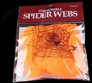 Uplift Picks Stretchy White Cobweb Haunted House Decoration orange