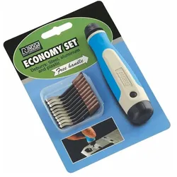 Noga, Raspel + Feile, Entgrater-Sortiment mit 20 Klingen S10