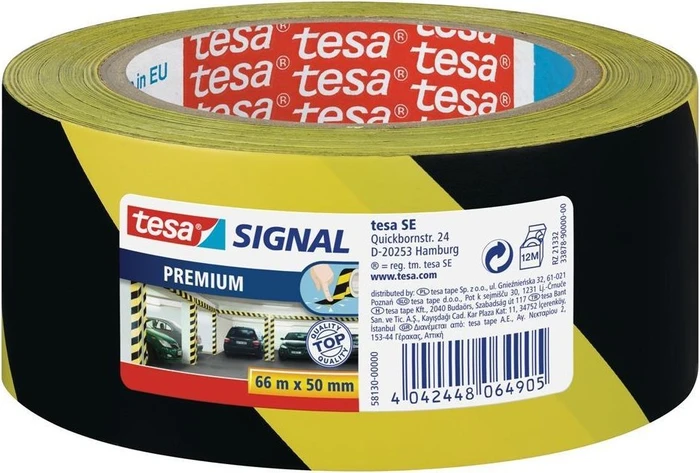 tesa Signal Markierungs- und Warnklebeband Premium, gelb/