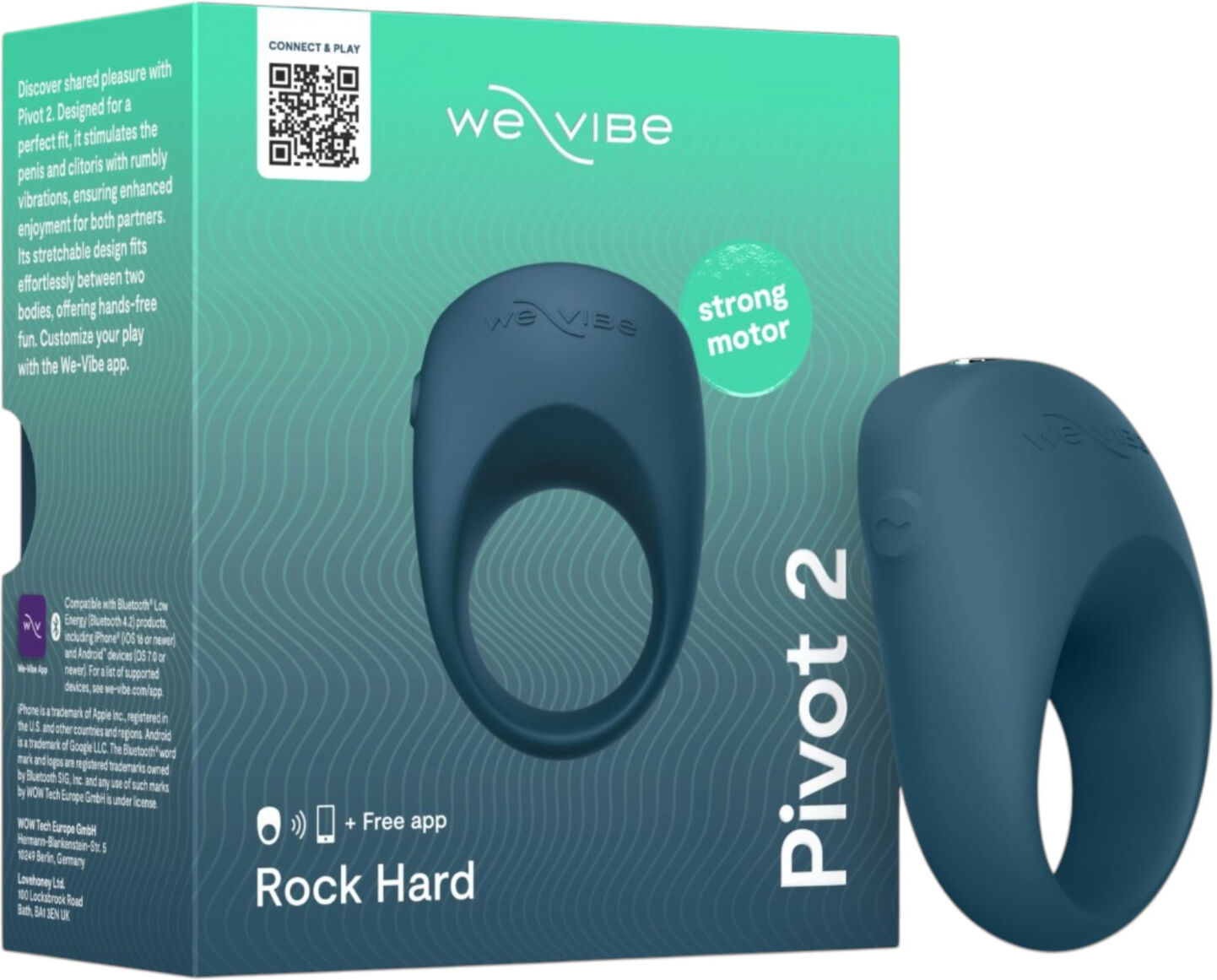 We-Vibe Pivot 2 - App-controlled vibrating penis ring for men (blue)