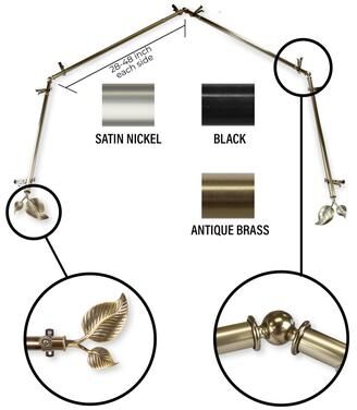 InStyleDesign Vine 4-Sided Bay Window Curtain Rod