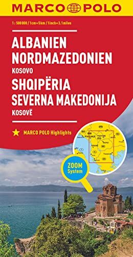 MAIRDUMONT GmbH & Co. KG - MARCO POLO Länderkarte Albanien, Nordmazedonien 1:500 000: Kosovo (MARCO POLO Länderkarten) - Preis vom 17.10.2026 19:25:27 h