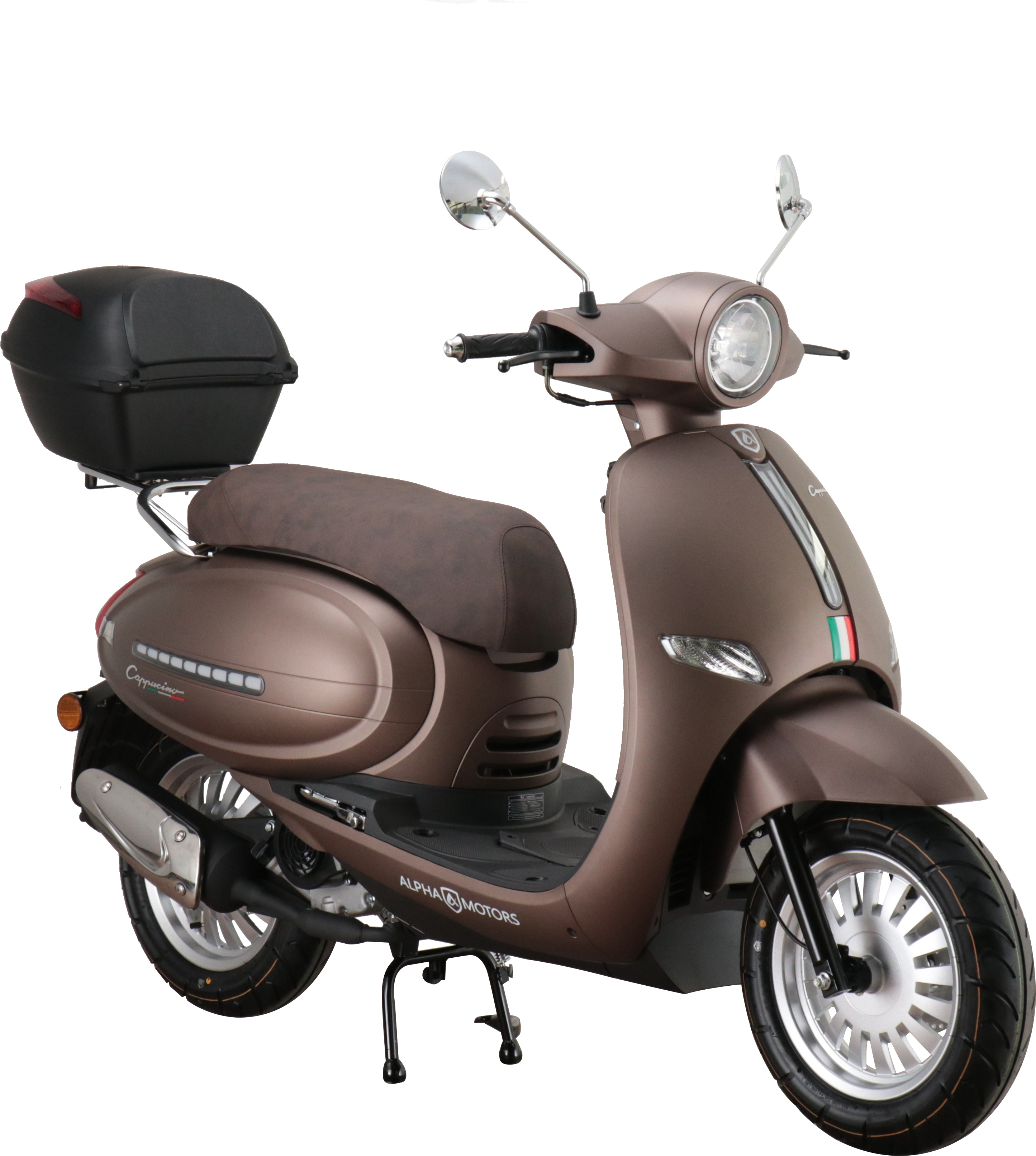 Motorroller Cappucino 50 ccm 45 km/h EURO 5 mattbraun inkl. Topcase