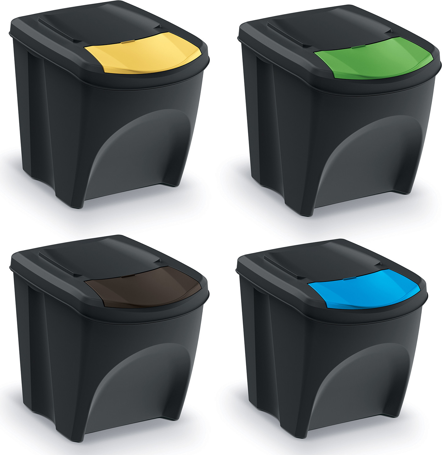 AWTools Keden afvalbak met sorteerbox - Zwart
