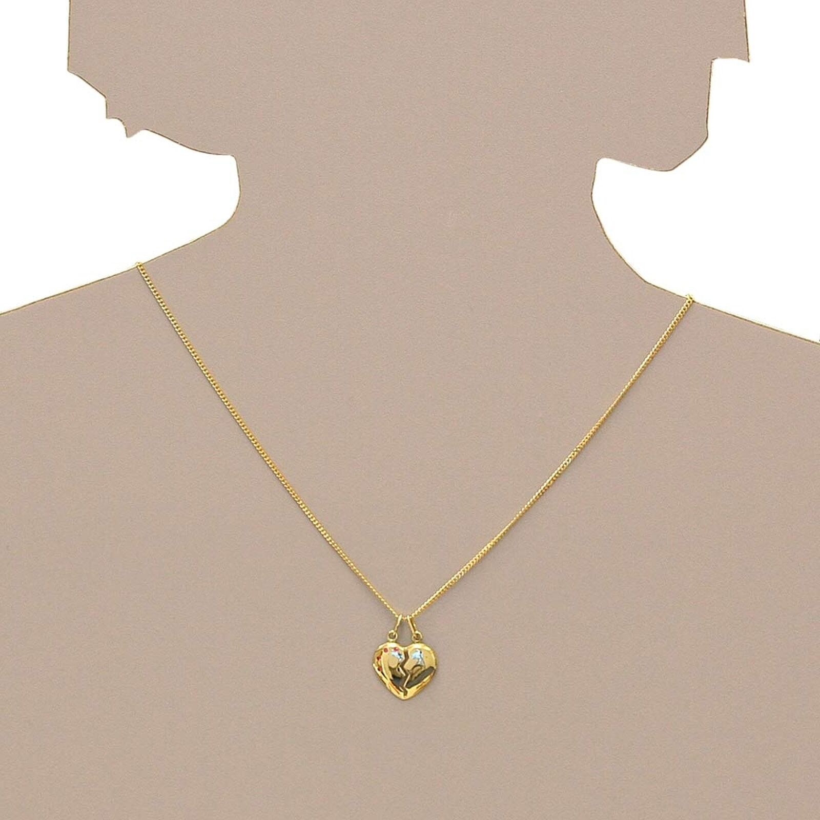 Kettenanhänger OSTSEE-SCHMUCK "Ostsee-Schmuck Anhänger geteiltes Herz Anhänger geteiltes Herz", gelb (weiß, neutral), Schmuckanhänger, Damen, 23x17mm, Gelbgold 333, 1,6 g, Kettenanhänger