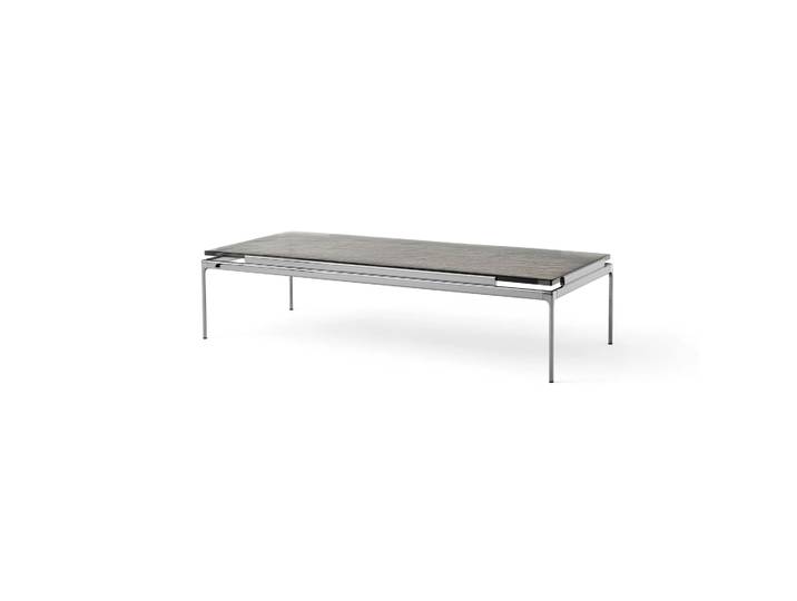 &Tradition Sett LN12 Couchtisch Smoked cast glass-dark chrome